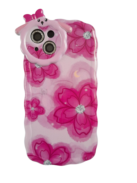 Flower Pattern Phone Case- Pink Compatible With iPhone 11