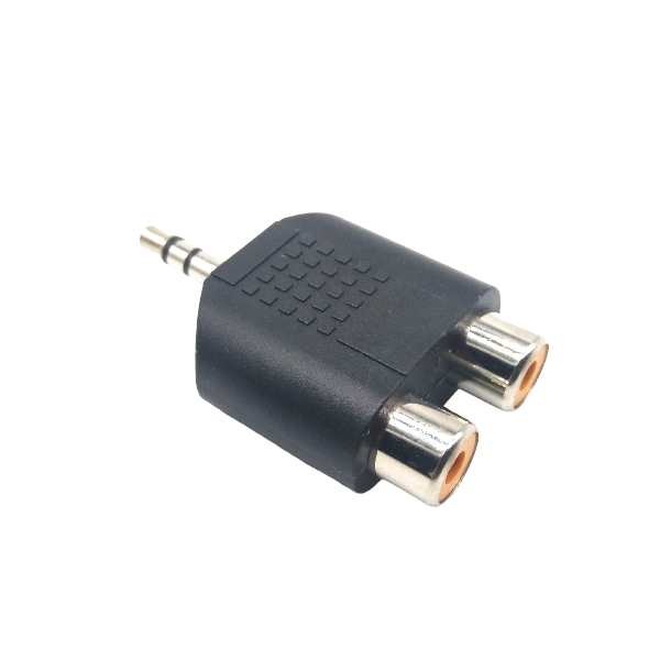 3.5mm (M) to 2 RCA (F) Adapter - 2-Pack - Black