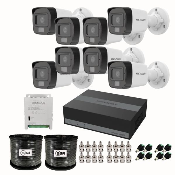Hikvision 3K 5MP 8 Channel eDVR Smart Hybrid Light with Audio CCTV Kit