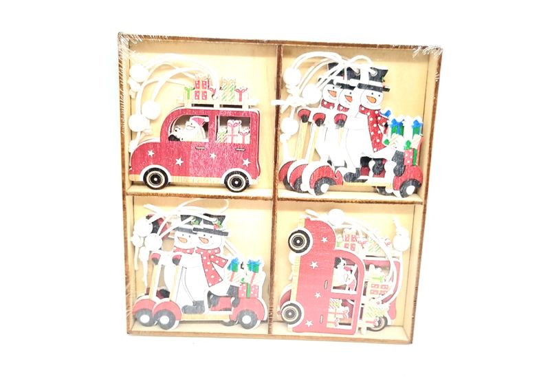 Wooden Christmas Car Decoration Box