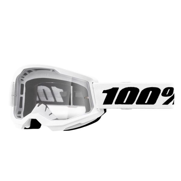 100% Strata2 White Clear Goggle