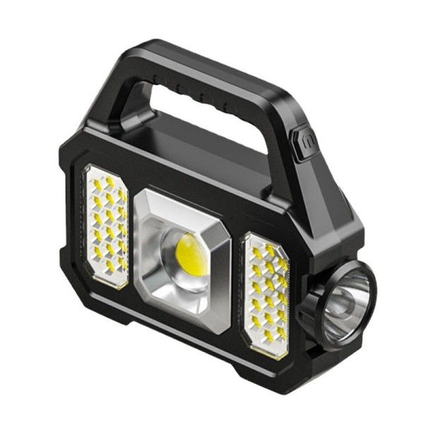Outdoor Flashlight Solar Rechargeable Waterproof COB Portable Spotlight