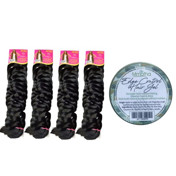 4 x Londie London Braid 100'' - Colour #1&amp; Edge Gel Control
