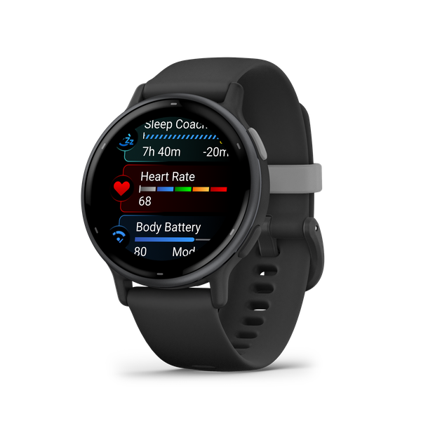 Garmin Vivoactive 5 - Slate Aluminium Bezel with Black Case and Silicone Band