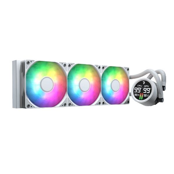 Aerocool Abyss L360R Digi White 360mm ARGB Liquid CPU Cooler with Display