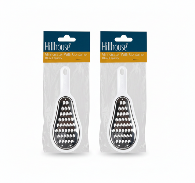 Hillhouse Mini Grater with Container for Cheese and Vegetables - 2 Pack