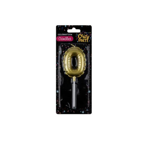 Candle Birthday Balloon No.0 - Gold