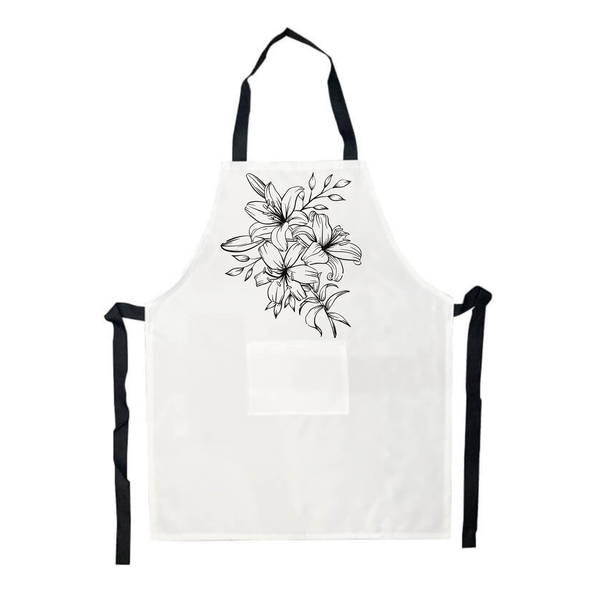 Lily Flower Printed Aprons