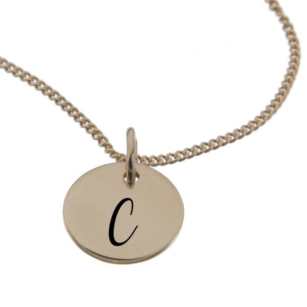Engraved Initial - Z on 10mm Rose Gold-Plated Sterling Silver Disc