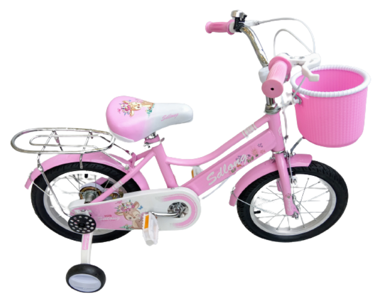 12 / 14 / 16 inch Bicycles for Girls Pink with Rabbit seat and side wheels