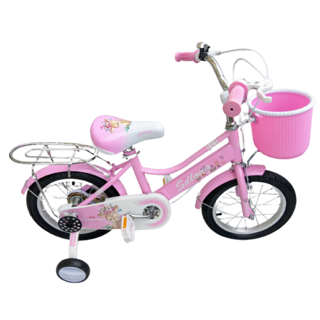 12 / 14 / 16 inch Bicycles for Girls Pink with Rabbit seat and side wheels Image