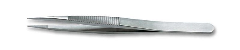 Ideal-Tek (00D SA) Tweezer, Precision, Serrated, 120 mm, Stainless Steel
