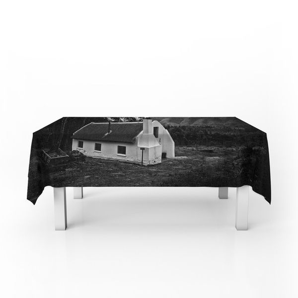 Farm Building Africa Black Whitea By Fanie Heymans Rectangle Tablecloth