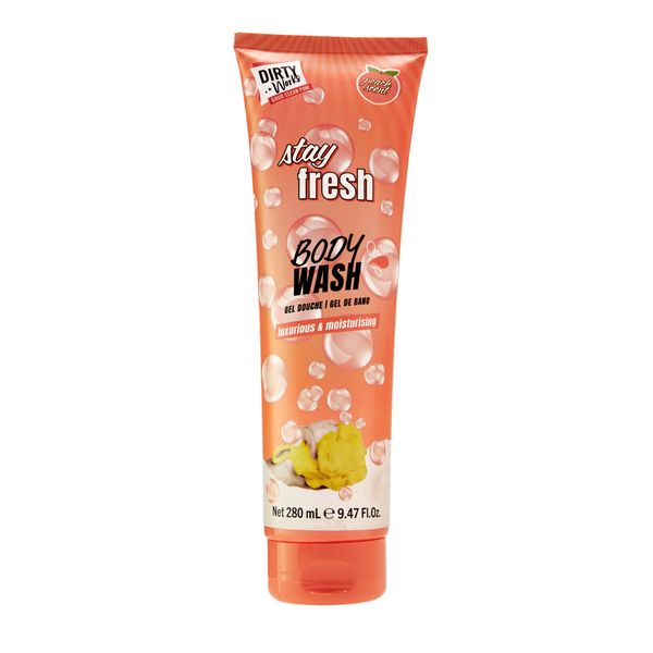 Dirty Works Stay Fresh Body Wash - Peach Scented Shower Gel - 280ml