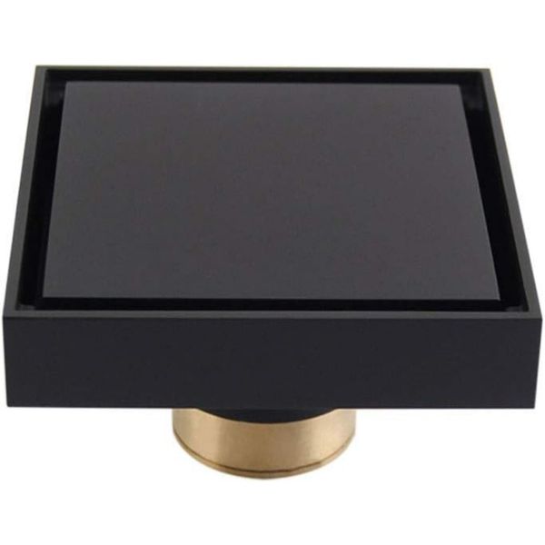 Black Square Floor Drain, Concealed Bathroom