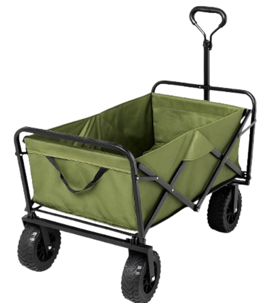 90 litres Collapsible Outdoor Utility Wagon - Olive Green