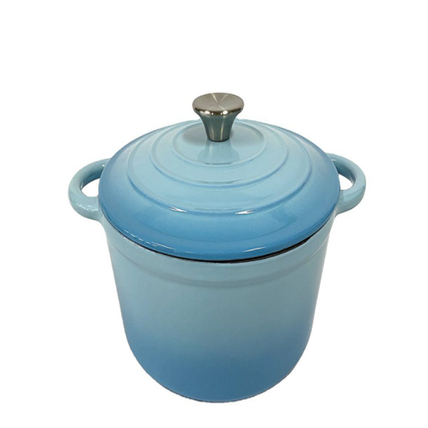7 Piece Cast Iron Pots-Paled Turquoise - 1 Spoon Rest - 1 Soup Spoon
