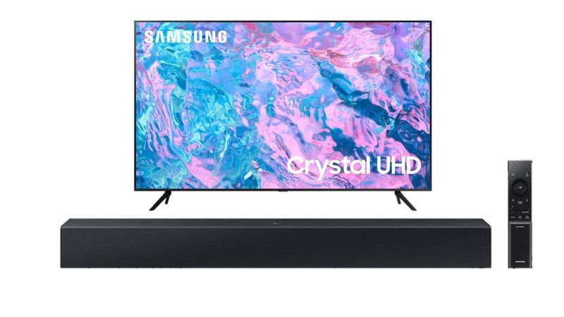 Samsung 50" CU7000 4K Smart UHD TV With Samsung HW-C400 Bluetooth Soundbar