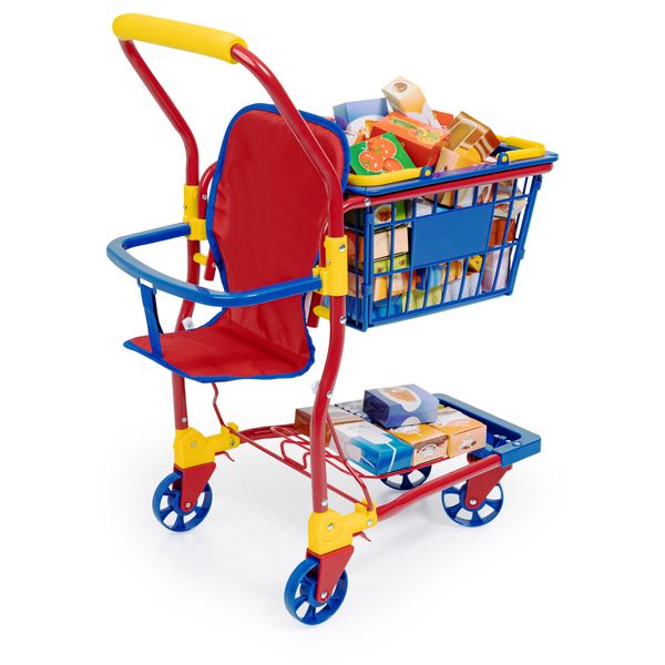 Bayer Shopping Cart Set with play food boxes (60cm Tall)