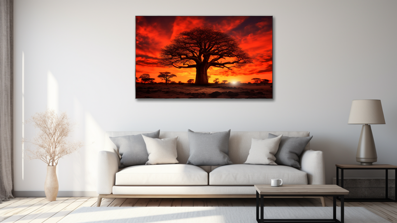 Canvas Wall Art - Baobab Sunset Abstract - HD0407