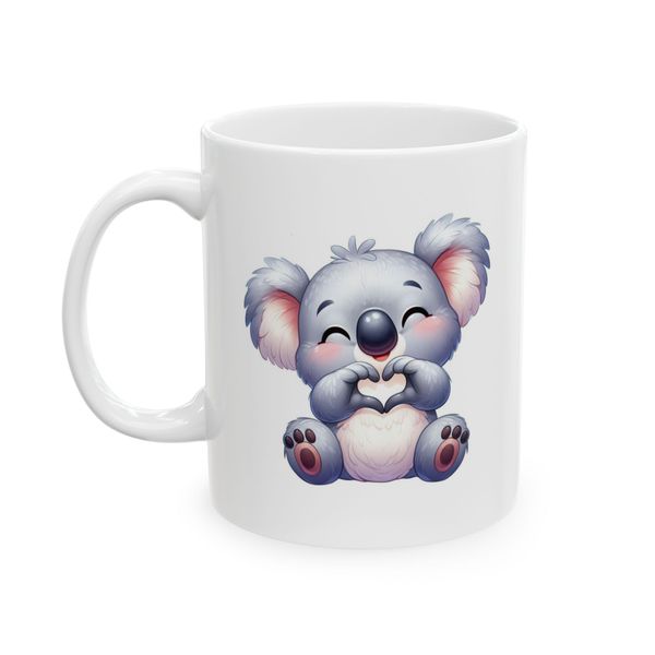 Koala Mug - Koala Holding Heart Shape With Hands Illustration