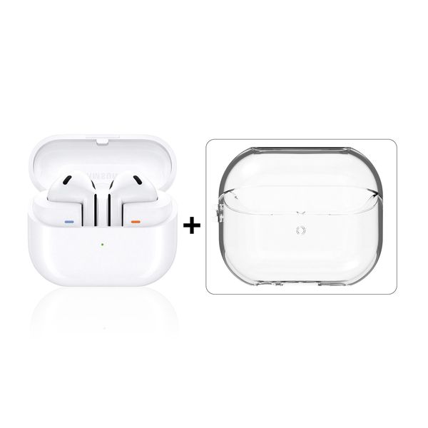 Samsung Galaxy Buds3 White and Buds Clear Case Cover