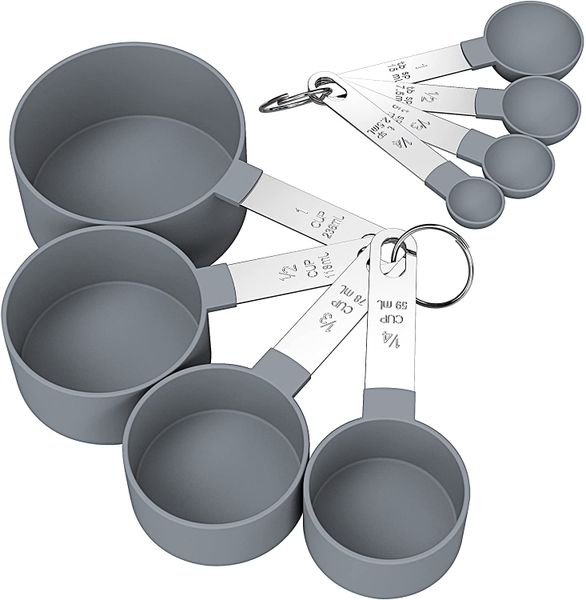 Measuring Cups &amp; Spoon 8pc Set With SS Handles- Kitchen Essentials