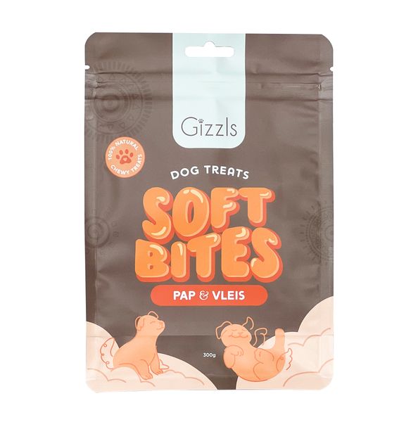 Gizzls Soft Bites Pap &amp; Vleis Dog Treats