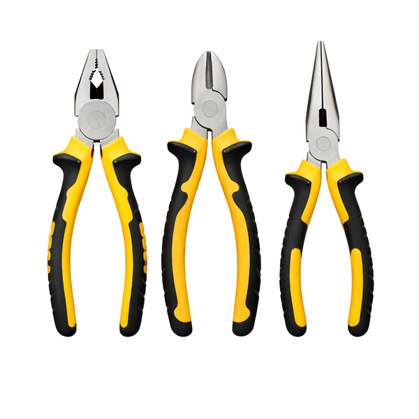 Plier DIY Set 200mm 3 Piece Combination - Side Cutter Long Nose CRV Pro