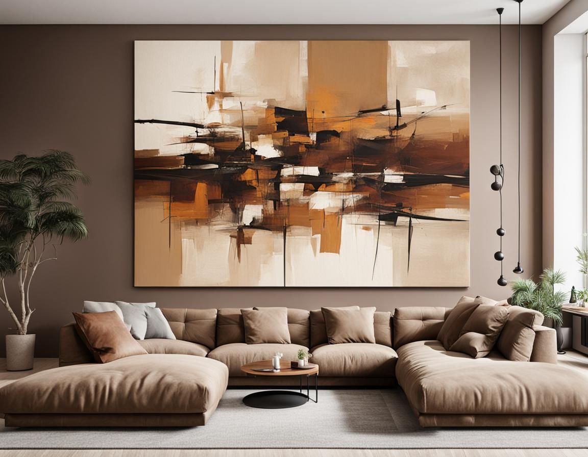 Ewanford - Wall Art - Black / Brown / Tan