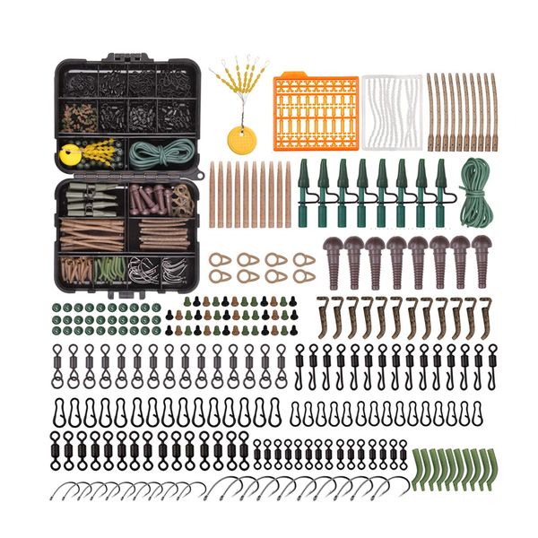 292 Piece Carp Fishing Anti Tangle Sleeve Hook Swivels Fishing Tackle Set