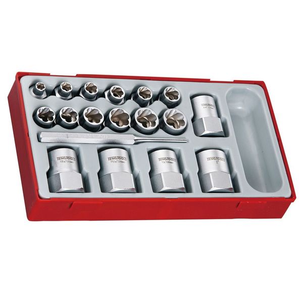 TengTools - 3/8'' &amp; 1/2'' Drive Stud Extractor Set -TTBE18