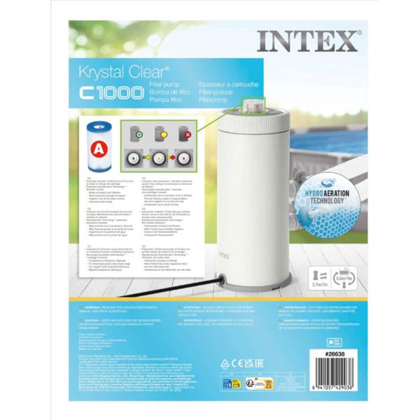 Intex Filter Pump 220-240V - 3785 L/h Swimming Pool Water Pump