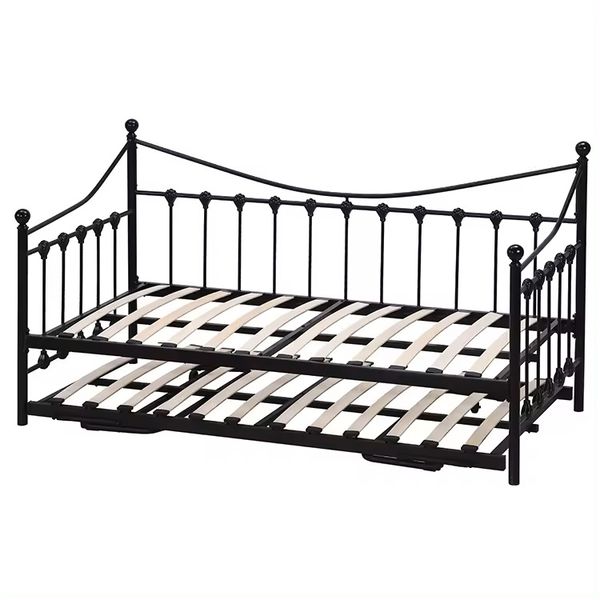 Trestle Guest Day Bed with Roll Out Trundle Set - Black