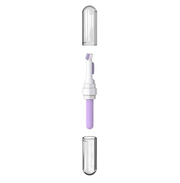Purple MultiFunction Headphone Cleaning Pen with Soft Brush Flocking Sponge