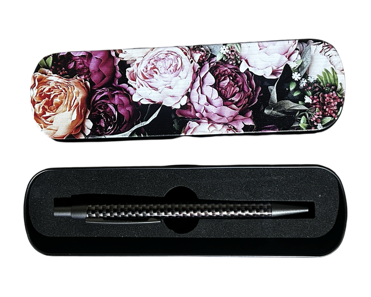 Ballpoint Pen in Tin - Beautiful Colourful Roses