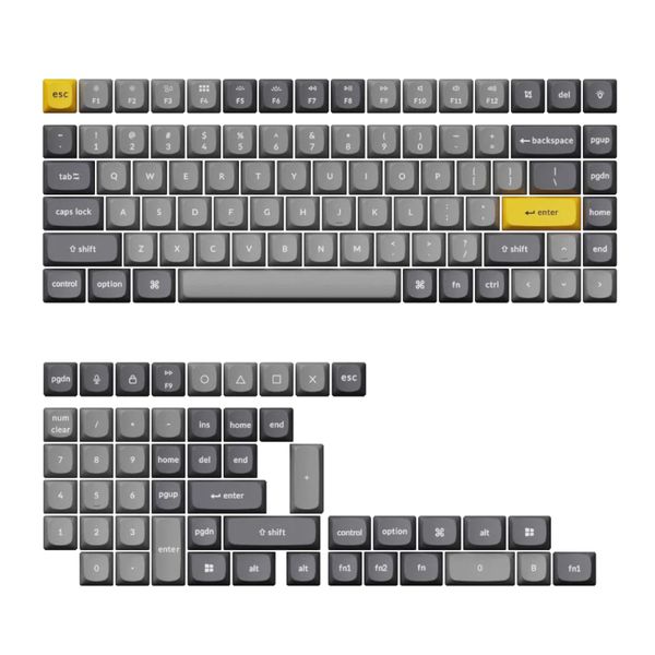 Keychron Double Shot PBT OSA Full Keycap Set - Black and Dark Grey