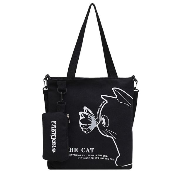 Women's Bag - Cute Cartoon Print Tote Bag - Large Capacity Shoulder Bag