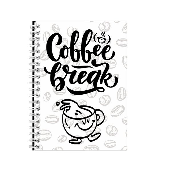Coffee Break A5 Notebook Pad with Lines Trendy Graphic Birthday Present 024