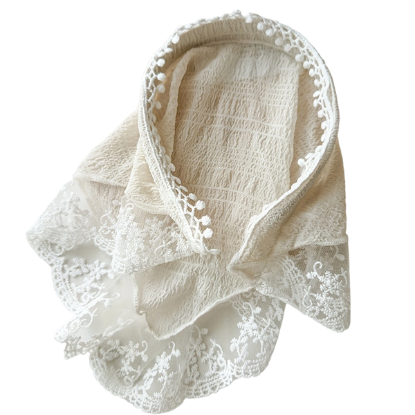 Women Lace Mesh Triangle Headscarf Headband Boho Summer Hair Accessory