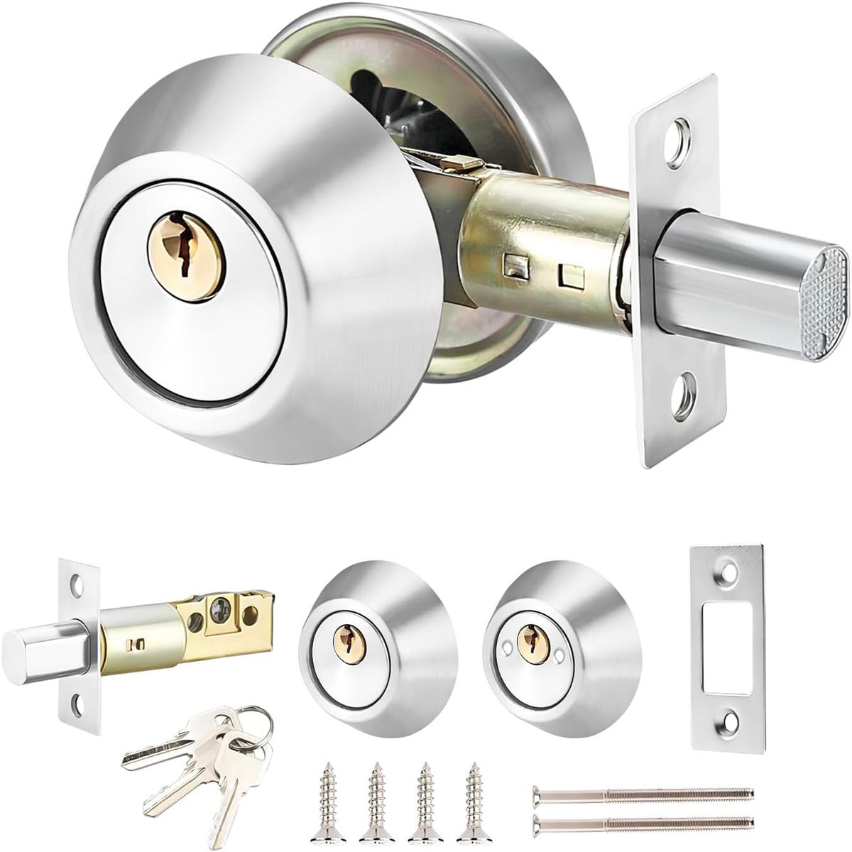 Bilateral Lock Door Lock Deadbolt Kit Invisible Door Lock for Front Door