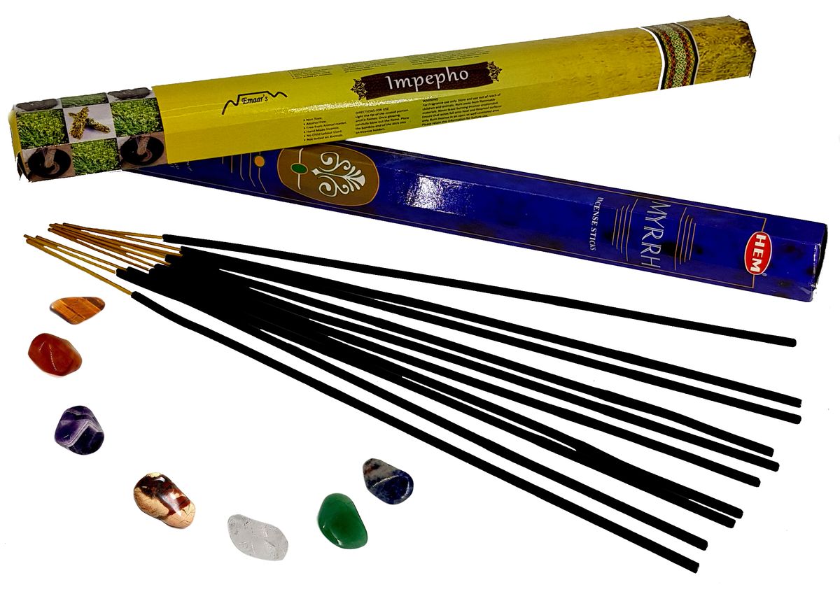 Chakra Stone & Large Incense 2 Pack Combo - Myrrh & Impepho | Buy ...