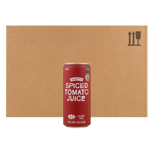Marty's Spiced Tomato Juice - Mild | 24 x 300ml Cans | Awarded | Vegan