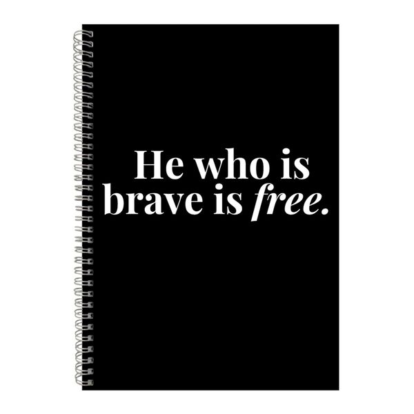 Brave A4 Notebook Spiral Lined Motivational Saying Graphic Notepad Gift 187