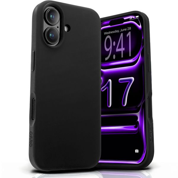 ORRO Black Silicone Case Compatible With iPhone 17 -Soft-Touch Finish