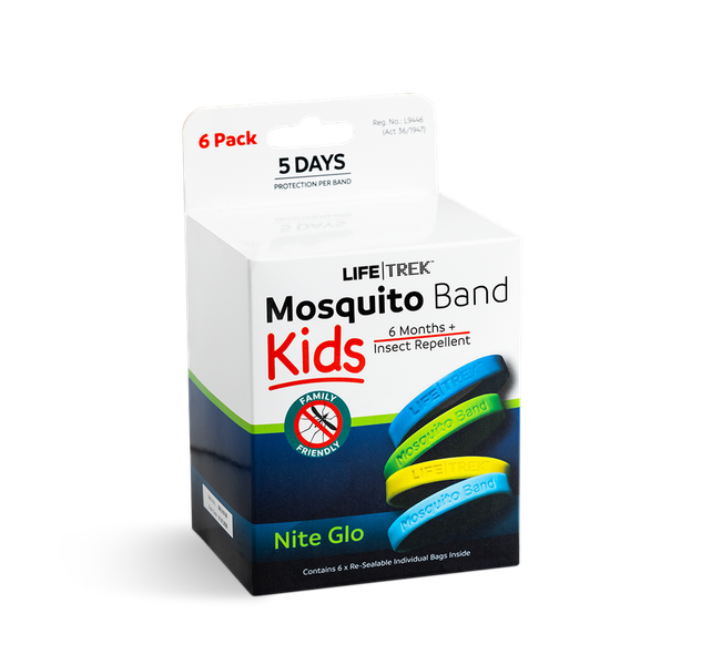 Lifetrek DEET Free Mosquito Repellent Kids Wrist Band Kids Nite Glo 6 Pack