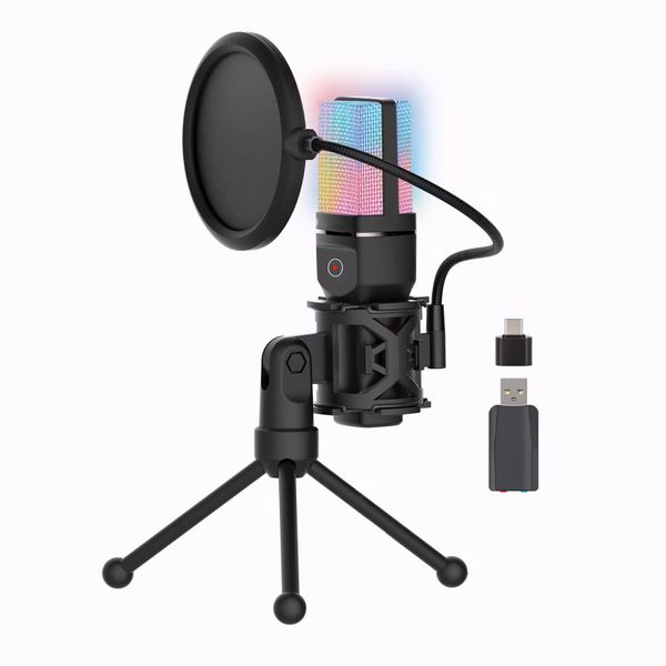 Wireless Cardioid Condenser Gaming Microphone With Tripod