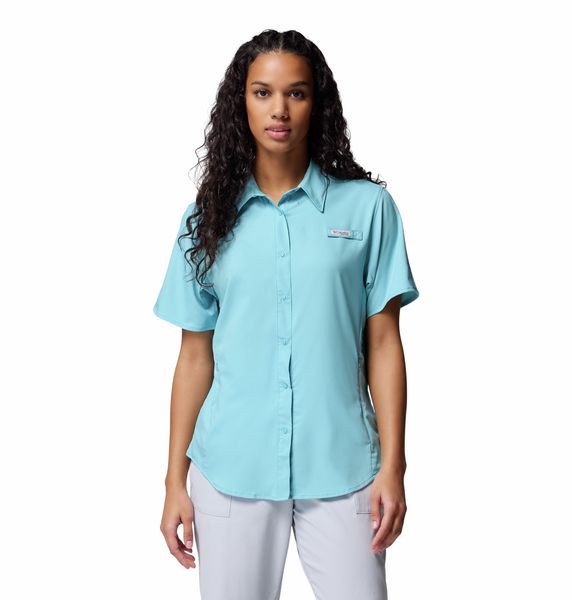 Columbia Women's PFG Tamiami II Short Sleeve Shirt Vintage Blue