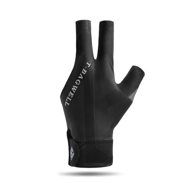Left Hand Billiards Glove Three Fingers Nonslip Sport Snooker Glove -Black