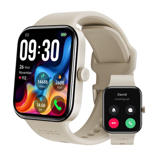 TOZO Smart Fitness Watch with Bluetooth Calling and Sleep Monitoring | Gold